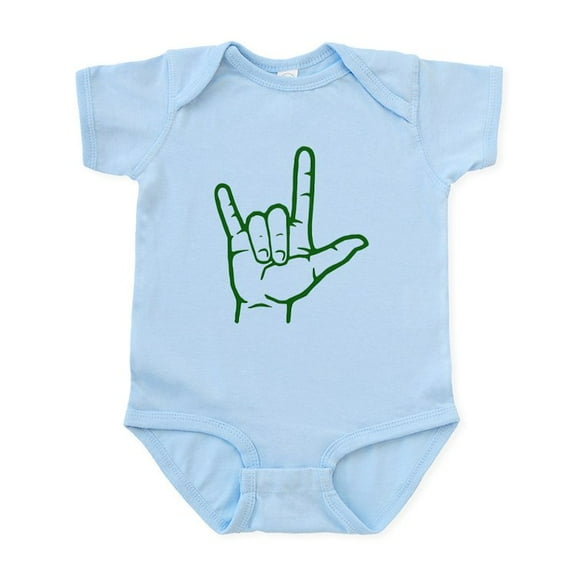 CafePress - Green I Love You Infant Bodysuit - Baby Light Bodysuit, Size Newborn - 24 Months