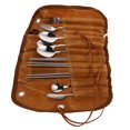 thumbnail image 1 of unbranded 1Jgo Bolsa Organizadora Marrón Para Cubiertos De Camping Inoxidable Resistente Y Portátil, 1 of 7