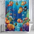 thumbnail image 2 of Summer Ocean Bathroom Shower Curtain, Clownfish Coral Seagrass Underwater World Waterproof Washable Soft Bath Curtain for Bathtub Decor with 12 Hooks&Grommet, 54x78 Inch, 2 of 9