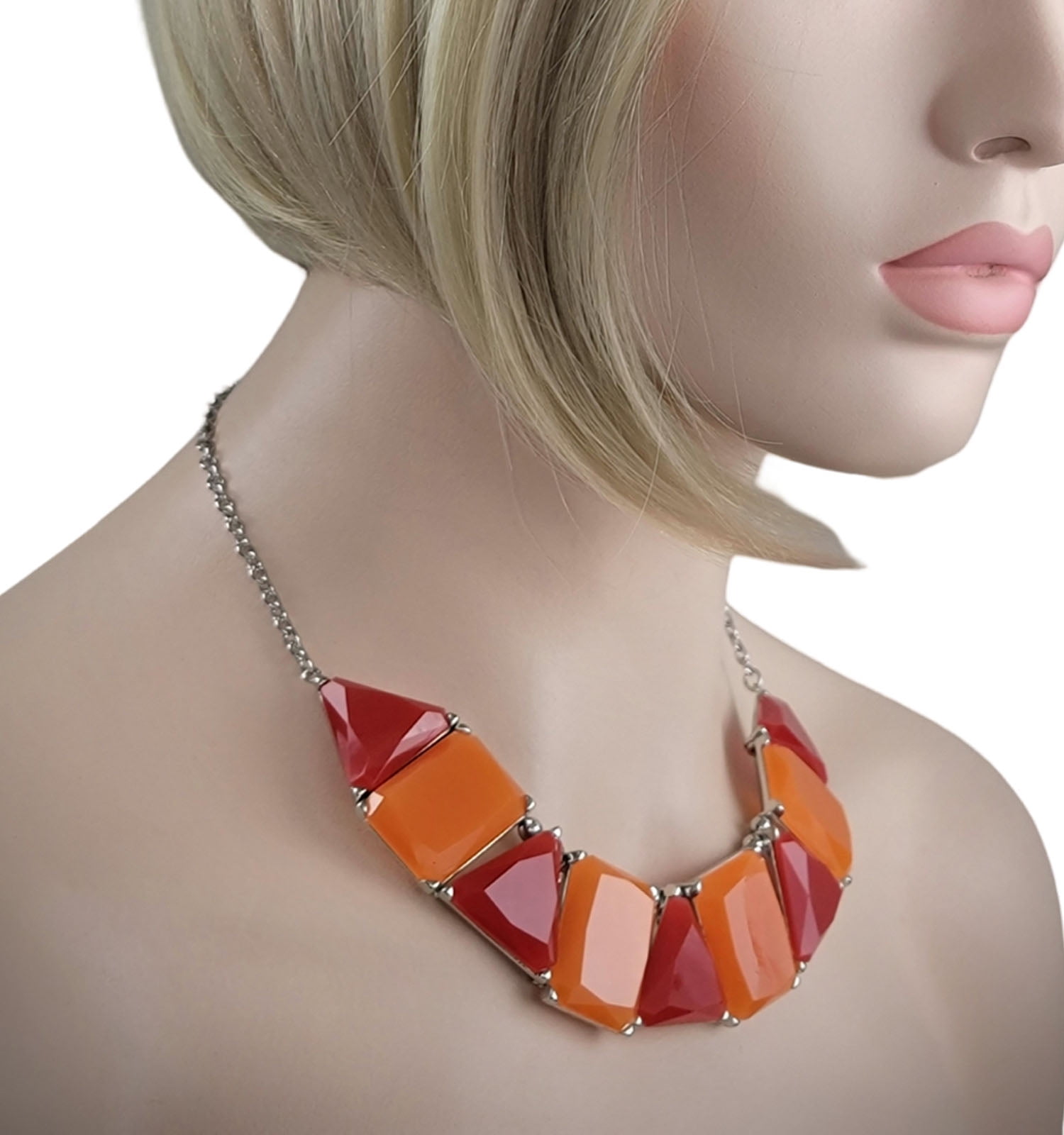 Majestic Statement Necklace (Salmon Orange) | Ideal Gift For Women |  Statement Jewelry