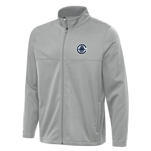 Men's Antigua Gray LA Clippers Links 2 Full-Zip Golf Jacket