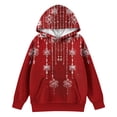thumbnail image 4 of Kids Winter Holiday Pullover Hoodie with Festive Snowflake Print Long Sleeve Sweatshirt for Girls, 4 of 4