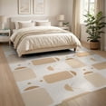 thumbnail image 3 of ODIKA 8'x10' Beige Modern Geometric Abstract Minimalist Washable Area Rug Contemporary Scandinavian Style Mid Century Motif Durable, Non-Slip for Living Room, Under Sectional, Family, 3 of 7