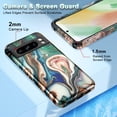 thumbnail image 4 of CASEFIV for Google Pixel 8 Pro Case (2023), Marble Pattern 3 in 1 Heavy Duty Shockproof Full Body Rugged Hard PC+Soft Silicone Drop Protective Phone Cover for Women Girls, Blue/Drift Sand, 4 of 8