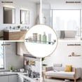 thumbnail image 4 of Woindo Bathroom Glass Shelf with Full-coverage Railing, Floating Tempered Glass Bathroom Wall Shelf Rectangle 24 Inch Shelves Chrome Polished Bracket Mount Modern, 4 of 9