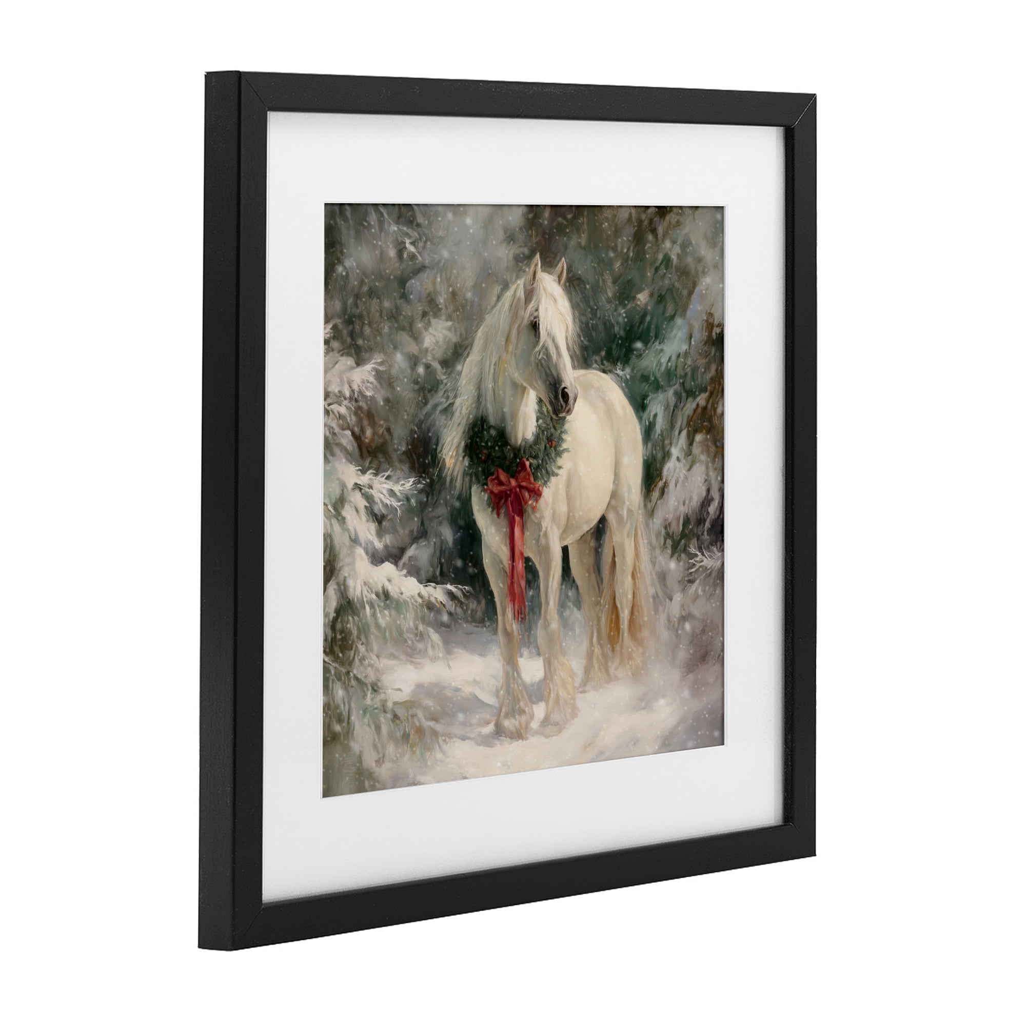 Stupell Industries Pretty Christmas Mare Black Framed Print Under Glass, design by Tina LeCour