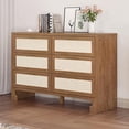 thumbnail image 2 of Commode à 6 Tiroirs pour Chambre, Commode de 47,2 Po, Commode Grand Style Ferme en Jute pour Garde-Robe, Tour de Rangement Moderne pour Vêtements pour Chambre, Entrée, Salon, 2 of 9