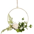 thumbnail image 3 of Elegante corona de hojas de eucalipto, con la misma estética de las flores reales para decoración de interiores y exteriores, el aro de flores colgante de metal garantiza la durabilidad, ideal para, 3 of 6