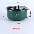 thumbnail image 1 of Cuenco para Ramen, cuenco para Fideos de acero inoxidable 304 con tapa, cuencos para fideos instantáneos resistentes al calor, vajilla de cocina, accesorios de cocina, 1 of 5