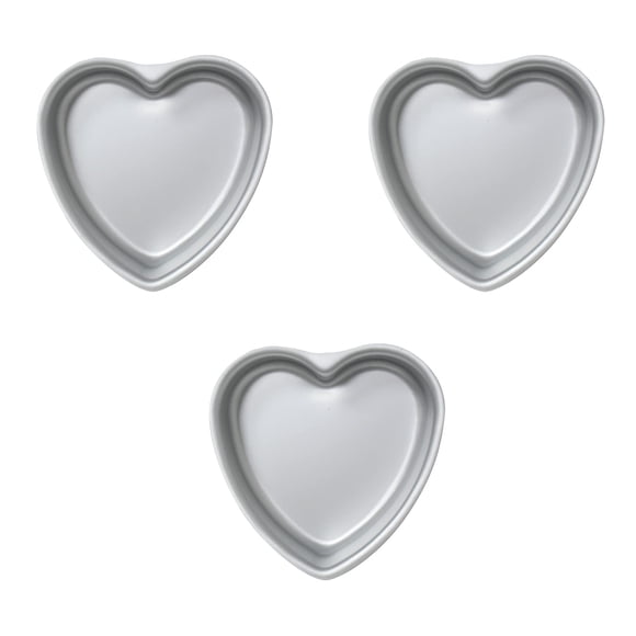 Juego de moldes para tartas Kefyixc de aluminio con forma de corazón, 15 x 5 cm (juego de 3)