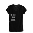 thumbnail image 1 of Too Glam To Give A Damn Women's Fashion Relaxed V-Neck T-Shirt Tee Heather Black Large, 1 of 5