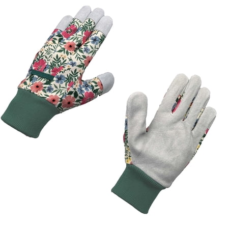 Expert Gardener Womens Palm Leather Gardening Gloves, Size M