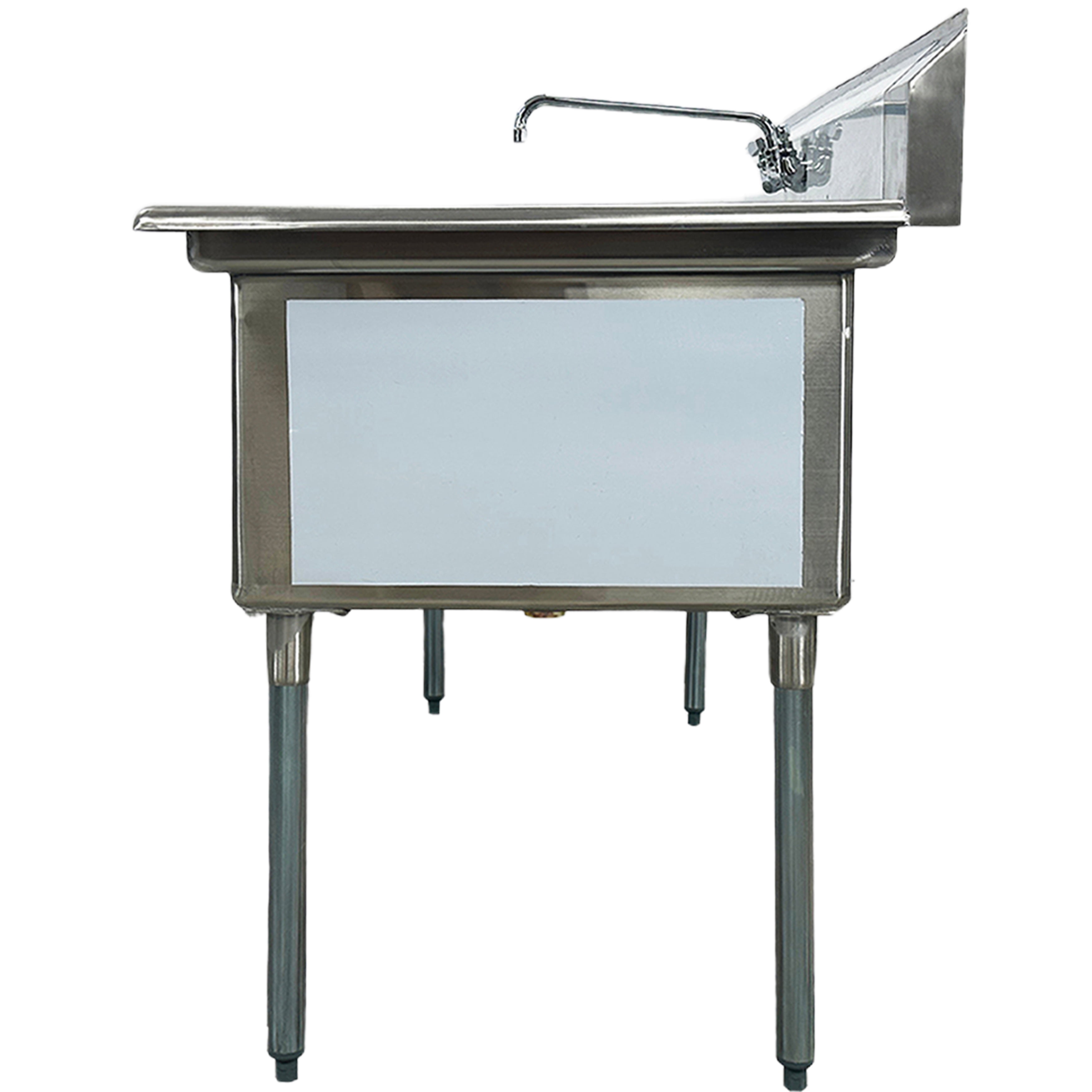 NSF 81 in. 3 Compartment Sink With Faucet, Kitchen Sink Commercial Sink with Left Drainboard in Stainless Steel