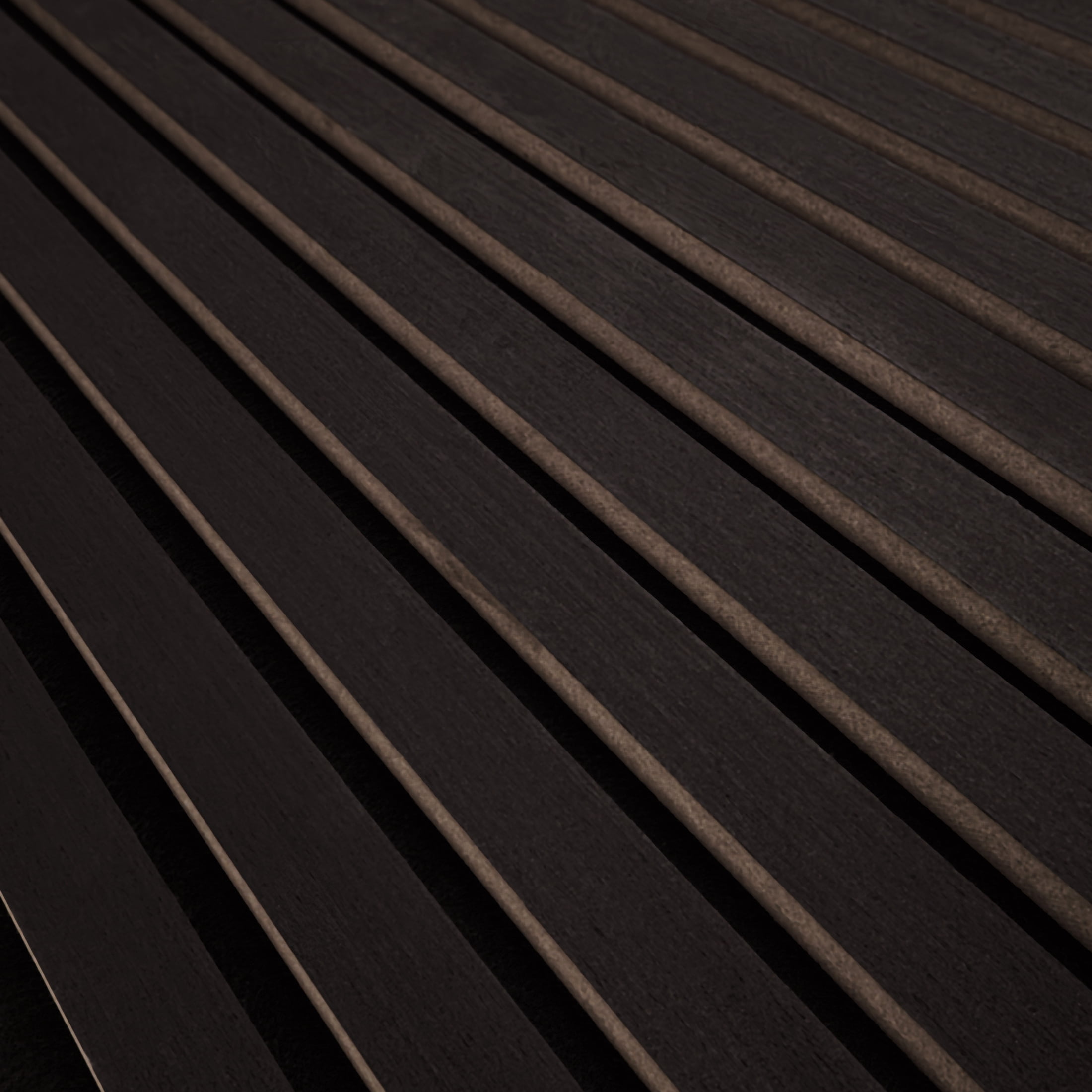 MSI 94.5 in. x 9.5 in. Ebony 3D Fluted Wood Slat Acoustic Sound Absorbing Wall Paneling (Set Of 4)