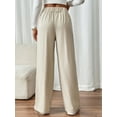 thumbnail image 2 of Plus Size Women's Work Casual & Elegant Solid Color Straight-leg Pants, 2 of 3