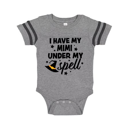 

Inktastic I Have My Mimi Under My Spell with Cute Witch Hat Gift Baby Boy or Baby Girl Bodysuit