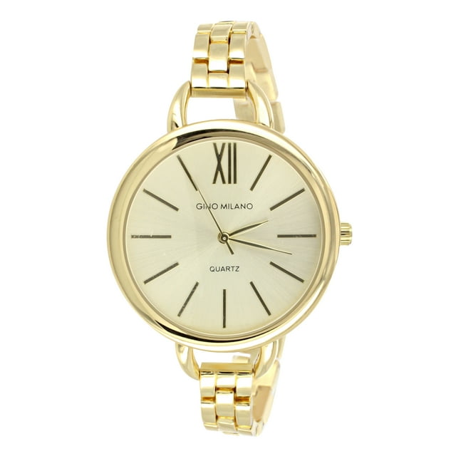 Gino Milano Gold Tone Watch Round 41mm Quartz Analog Roman Numeral ...