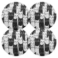 thumbnail image 2 of Black and White Cats Black Round Placemats Plate Mats 15 Inch Non-Slip Heat Resistant Washable PVC Set Indoor for Kitchen Dining Table 4PCs, 2 of 6