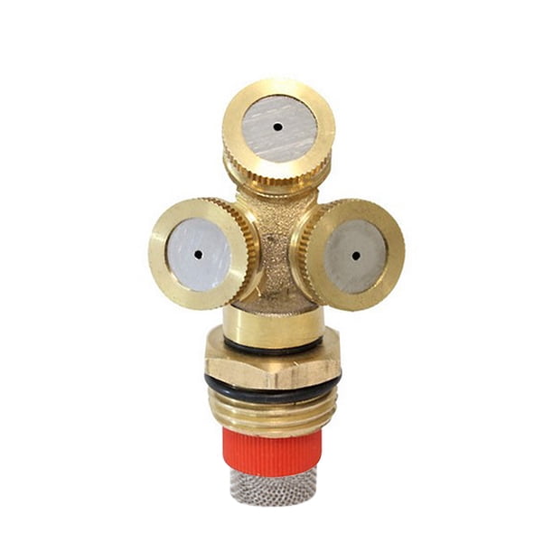 Ounissouiy Boquilla de latón 1/2/3/4, rociador de agua, rociador de niebla ajustable para jardín, fábrica de invernadero, sistema de refrigeración por Jardín y Patio 4 puntos 3 pulverización Ounissouiy HA006783-03B