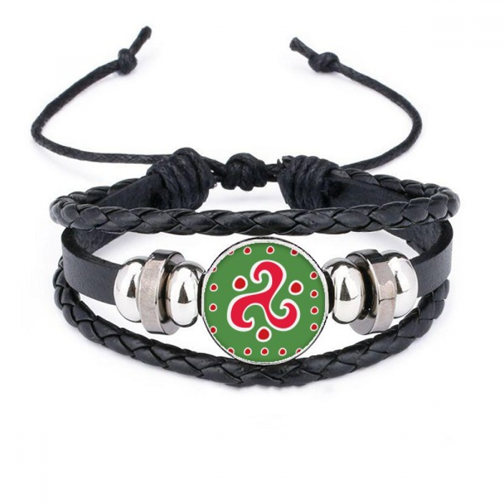 Spiral Dart Mexico Totems Ancient Civilization Bracelet Braided Leather Woven Rope Wristband - image 1 of 3