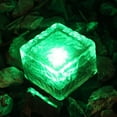 thumbnail image 2 of Lámpara LED de cubo de energía solar de cristal, impermeable, para patio enterrado Verde, 2 of 2