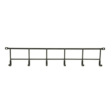 Hyper Tough Screw Mounted Steel Multi-Hook Rack, Black Finish, 2.5 in x 5.72 in x 17 in