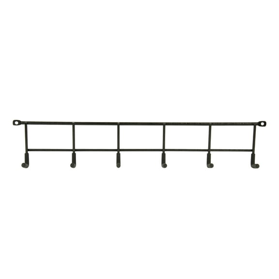 Hyper Tough Screw Mounted Steel Multi-Hook Rack, Black Powder Coated Finish