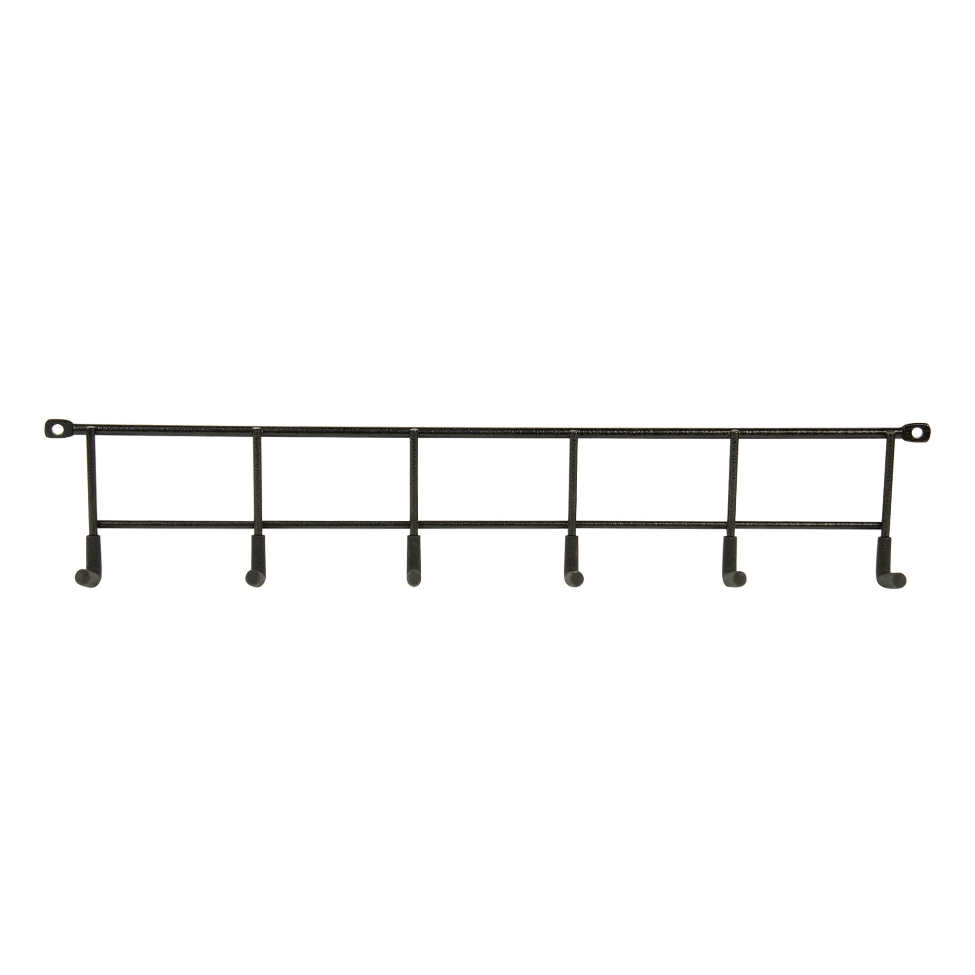 Hyper Tough Screw Mounted Steel Multi-Hook Rack, Black Finish, 2.5 in x 5.72 in x 17 in