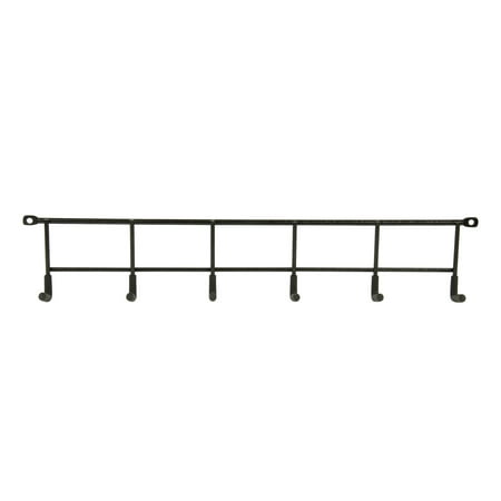 Hyper Tough Screw Mounted Steel Multi-Hook Rack, Black Powder Coated Finish