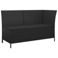 thumbnail image 5 of vidaXL Patio Lounge Set with Cushions Poly Rattan Sofa 3/4 Piece Black/Gray, 5 of 11