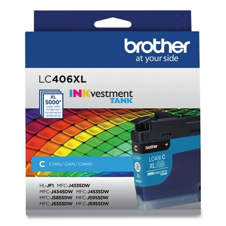 UPC: 0012502663591 | Brother Genuine LC406XLCS INKvestment High-Yield Printer Ink Cyan