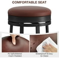 thumbnail image 7 of Garvee Set of 4 Swivel Bar Stools, 24" Counter Height Barstools with PU Leather Cushion, Backless Round Kitchen Bar Stools with Footrest, Brown Metal Frame, 7 of 7