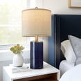 thumbnail image 4 of Oneach 20.25" Modern Blue Table Lamp Set of 2 for Living Room Bedroom Ceramic Bedside Nightstand Lamps, 4 of 9