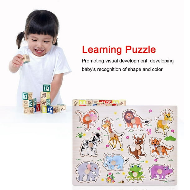 Juguete de aprendizaje para niños, 1 Juego de rompecabezas educativo de madera, rompecabezas de aprendizaje de madera, rompecabezas de aprendizaje construido para precisión