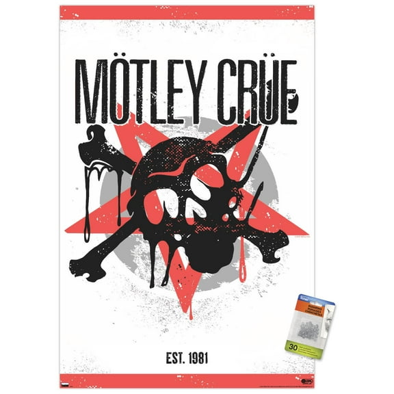 Motley Crue - Skull Wall Poster with Pushpins, 22.375" x 34"