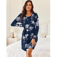 thumbnail image 4 of Ekouaer Soft Night Shirt Long Sleeve Sleepshirt Sleepwear Floral Print Pajama Dress 2 Pack Nightgowns for Women, 4 of 7