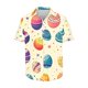thumbnail image 3 of Blusas y camisas de manga corta con cuello en V Camisa estampada de Pascua para hombre Camisa abotonada Top de poliéster para hombre, 3 of 4