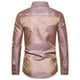 thumbnail image 3 of Camisas Para Hombre XXL Camisa de manga larga con cuello de solapa y corte entallado de jacquard informal a la moda para hombre (Khaki, XL), 3 of 4