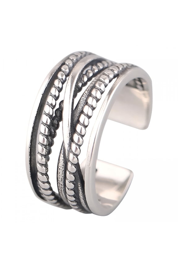 Thumb Rings for Women Retro Multi Layer Winding Index Finger All Match Personality Open Adjustable Female Ring Gifts for Wife Stainless Steel Rings for Women Butterfly