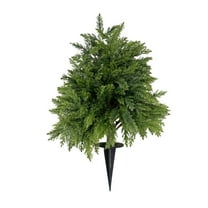 29.5" Artificial Cedar Topiary Ball Trees with Ground Spike, UV Resistant Fake Bushes, Christtmas Faux Cypress Fake Plants Faux Shrubs for Outdoor Indoor Front Porch Garden Decor, 1PC