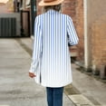 thumbnail image 4 of Miluxas Womens Casual Lightweight Gradient Striped Print Loose Long Sleeve Open Front Cardigan Coat Top Light Blue L(L), 4 of 7