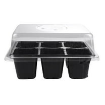 WHAMVOX Black Plastic Plant Germination Tray for Seedling Durable Reusable 2 Sets of 6 Cells Trays