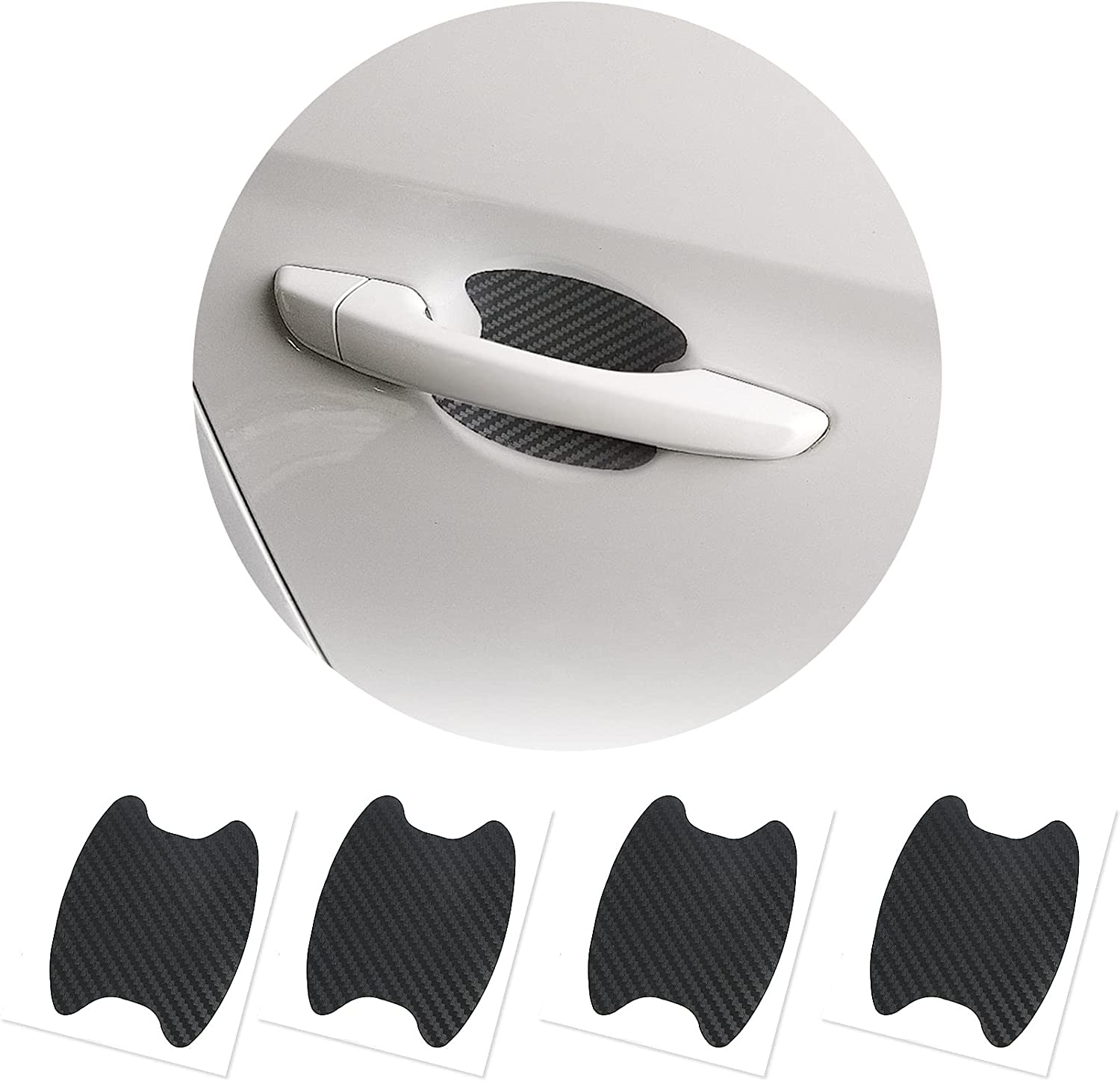 Car Door Handle Protector, Carbon Fiber AntiScratches Car Door Cup Protector, Personalize