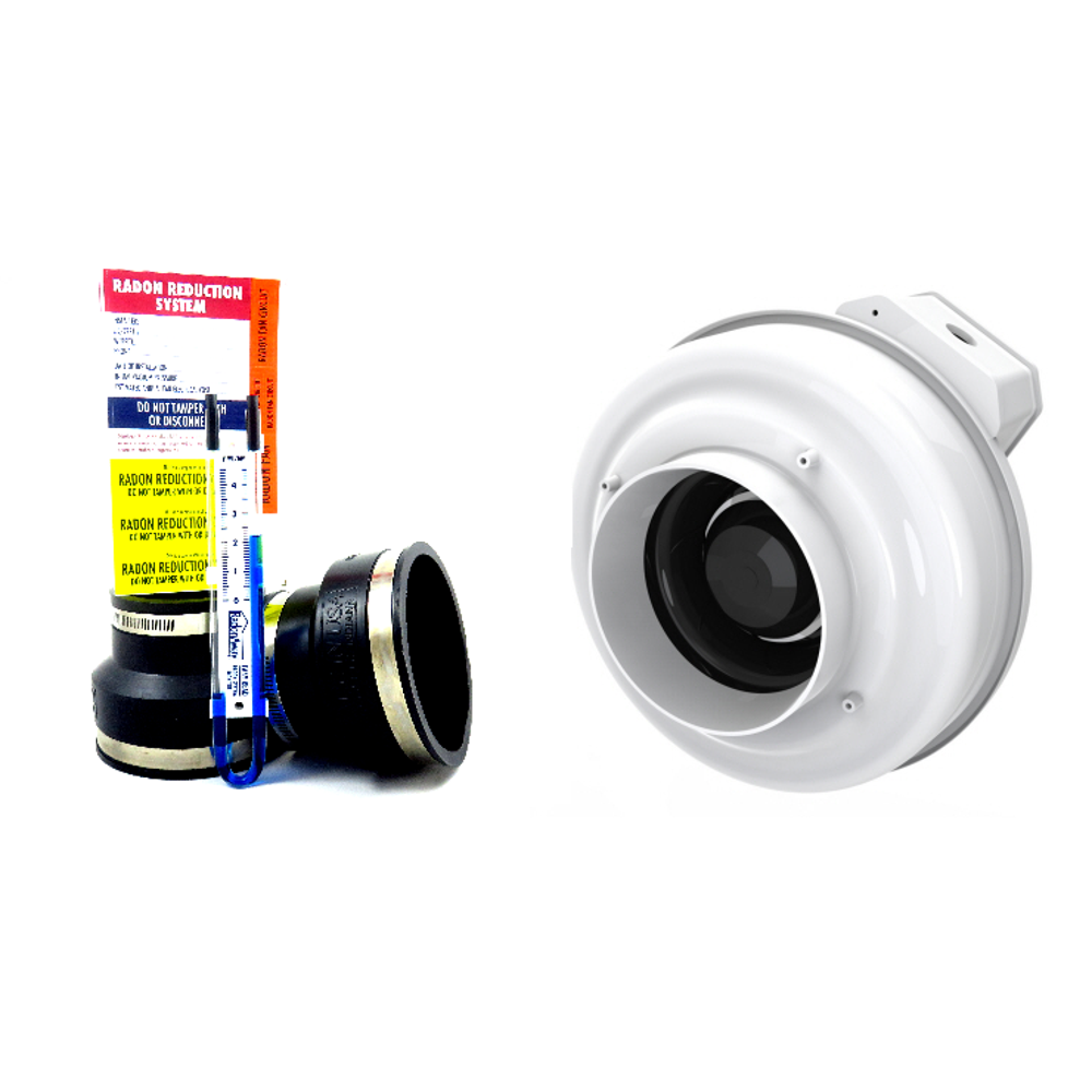 Fantech Rn2 Radon Mitigation Fan + 3x4 Install Kit