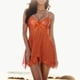 thumbnail image 4 of Gibobby Conjunto ropa interior mujer Conjunto de lencería de Encaje para Mujer con Cinturones de Liguero, Sujetador y Bragas, sostén y Tanga(Naranja, M), 4 of 4