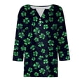 thumbnail image 5 of COMVALUE St. Patrick's Day Womens 3/4 Sleeve V Neck T-Shirts Graphic Printed Casual Loose Fitted Soft Tee Tops (Black, XXL), 5 of 9