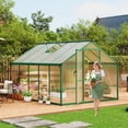 thumbnail image 3 of 8x10/8x12 Ft Greenhouse, Polycarbonate Greenhouse with Adjustable Roof Vent for Outdoors, Aluminum Large Walk-in Greenhouse for Outside Garden, Backyard, Patio, Lawn, 3 of 9