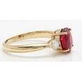 thumbnail image 4 of Ratan Gems Oval Cut Red Ruby And Moissanite Solitaire Ring, 925 Sterling Gold, Size 11, 4 of 5