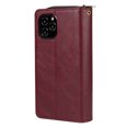 thumbnail image 6 of Feishell for iPhone 12/12 Pro (6.1 inch) Wallet Case for Women Men,Premium PU Leather Magnetic Clasp Zipper 9 Card Slots Folio Flip Holder Shockproof Purse Phone Case with Wrist Strap,Winered, 6 of 8