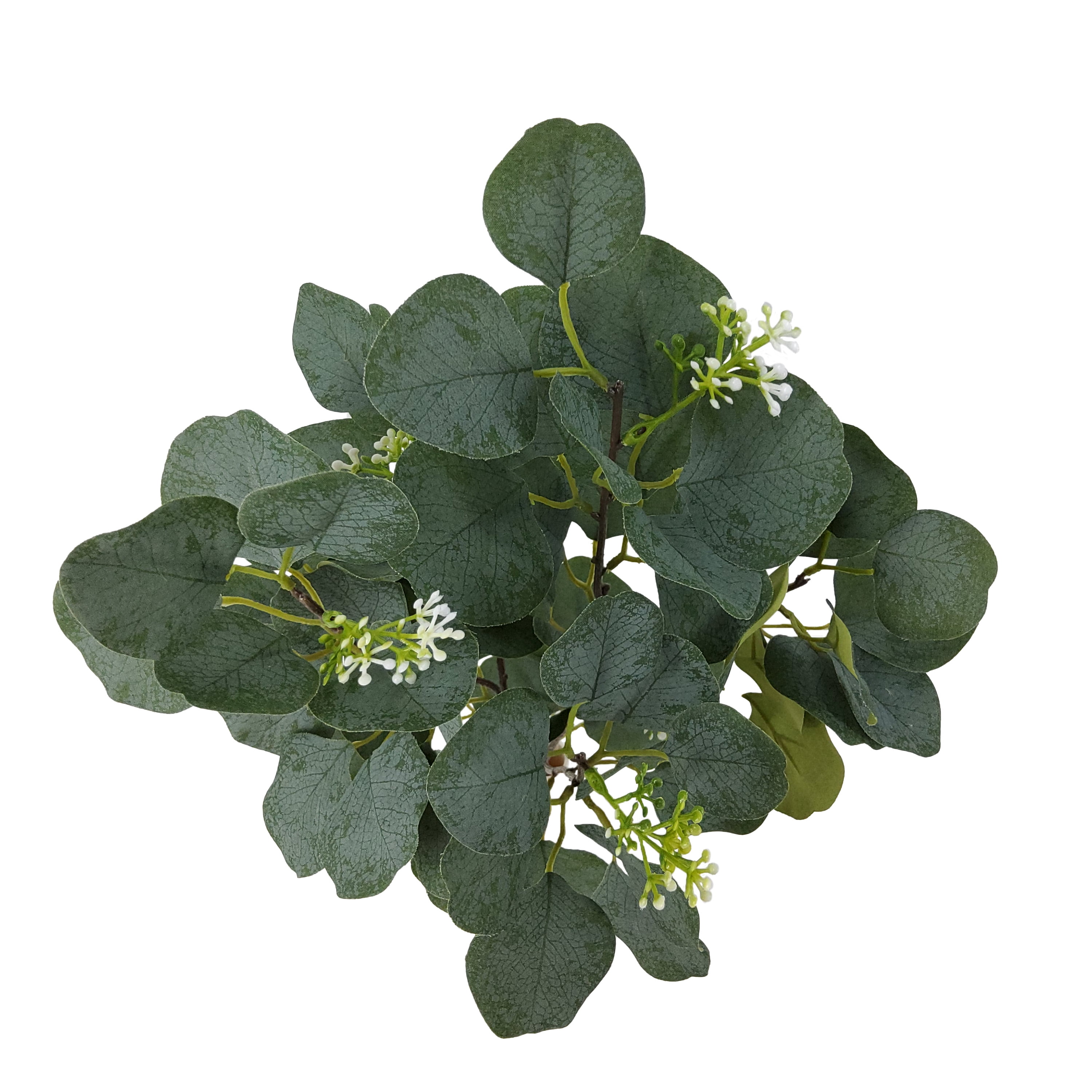 (2 pack) Mainstays 17.5in Indoor Artificial Eucalyptus Bush, Green Color. Weight: 0.11lb. Not in Pot.